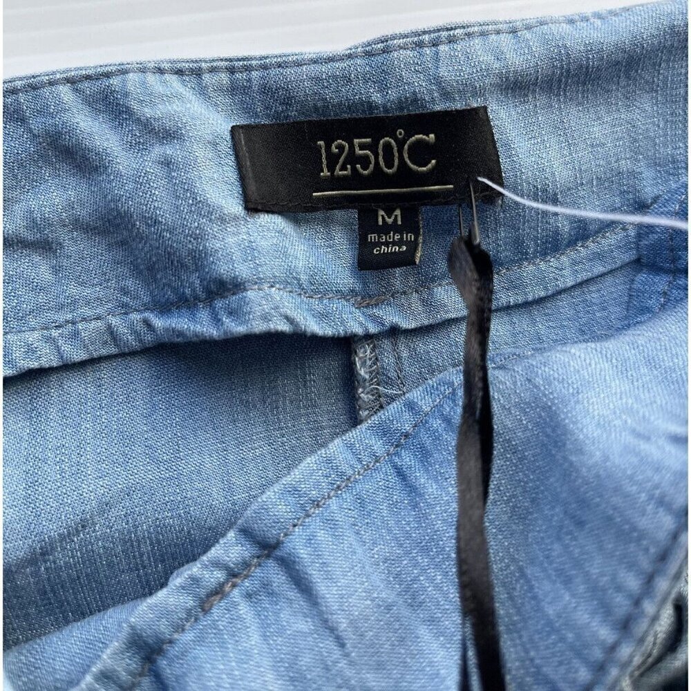 1250C Womens Blue Tencel Side Lace-Up Contrast Skirt Size M - Picture 10 of 10